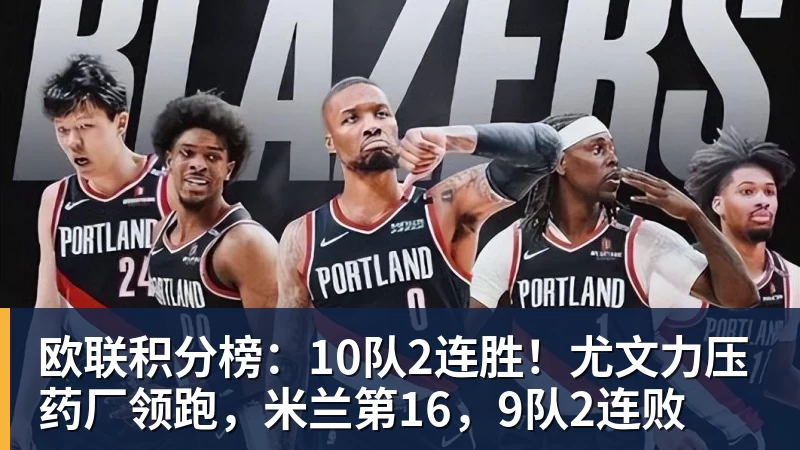 欧联积分榜：10队2连胜！尤文力压药厂领跑，米兰第16，9队2连败